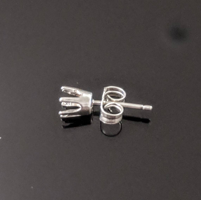 14kt Sold Gold 1 Set (2 pieces)3mm-8mm Round Earrings Setting, New, Made in USA 142-116