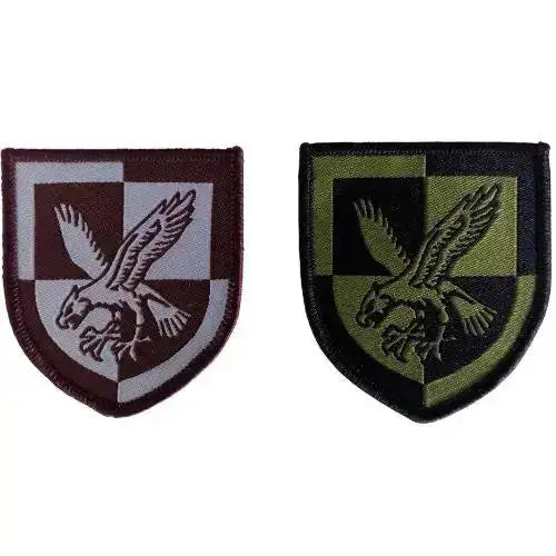 16 Air Assault Brigade TRF Screaming Eagle patch in maroon and grey, iron and sew-on military insignia for uniforms by John Bulls. from John Bull Clothing