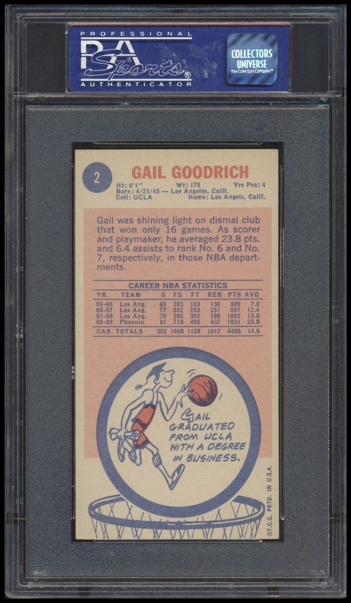 1969 Topps #2 Gail Goodrich psa 7 NM RC