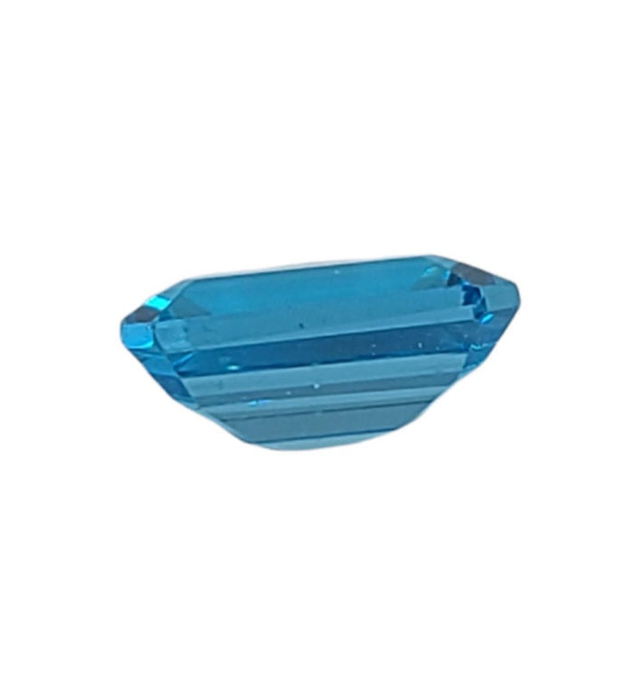 1.975ct Natural African Swiss Blue Topaz 8x6mm Emerald Cut, VVS Eye Clean, Loose Stone