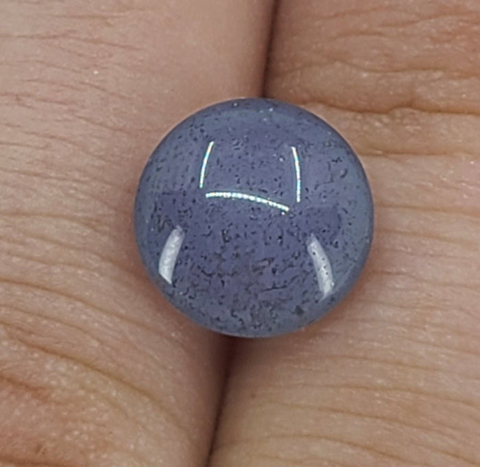 3.93ct Natural American Blue Chalcedony Round (Cabochon) 10mm, Top Quality, USA Natural Mined Stone