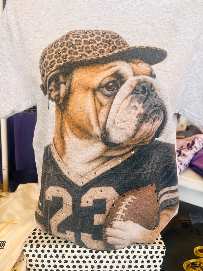 Bad to the Bone Bling Bulldog Tee
