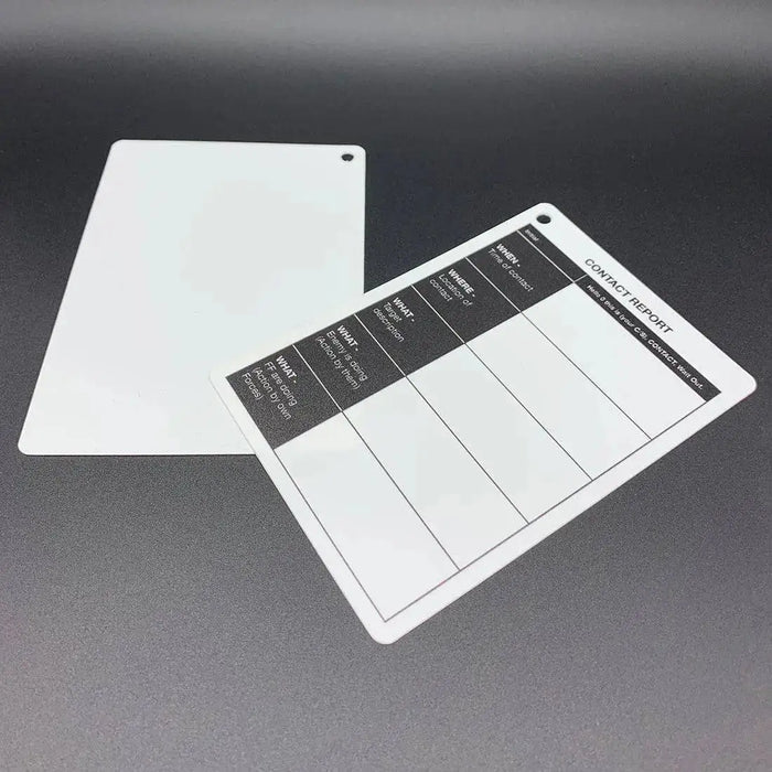 A6 Single Sided Contact Report Battle Card - John Bull Clothing from John Bull Clothing