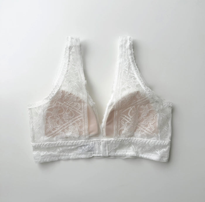 Amary Long Bralette | White