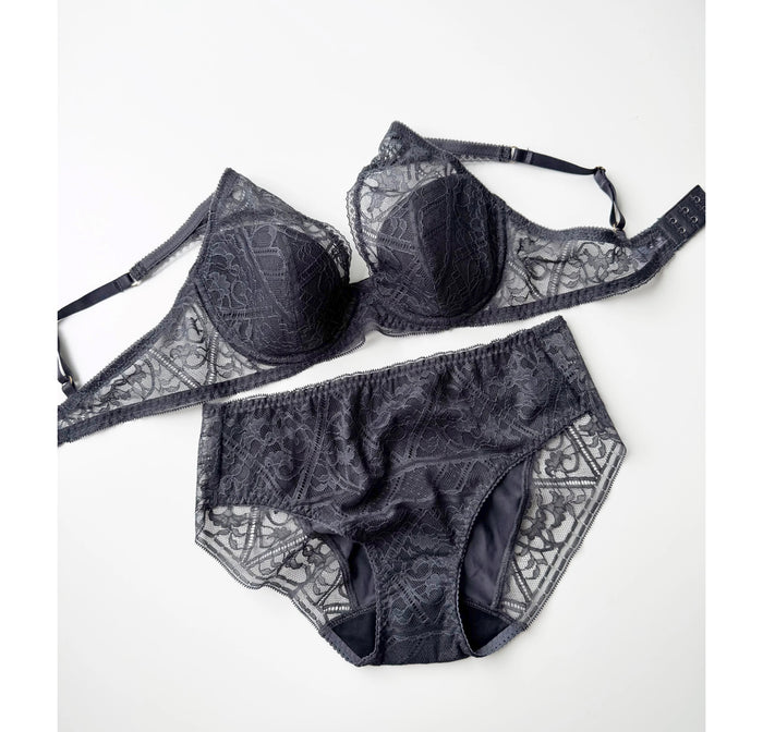 Amary Plunge Underwire Bra | Charcoal
