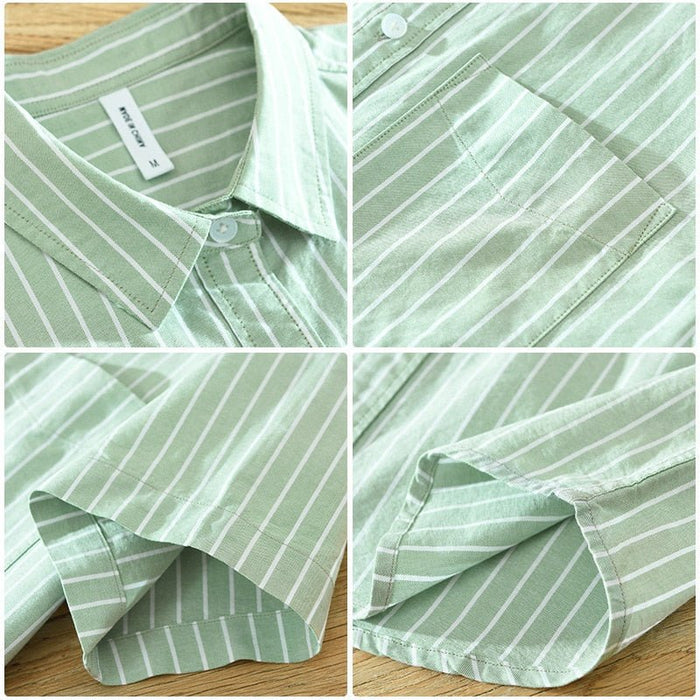 Antonios striped casual summer shirt - AntoniosClothing - White