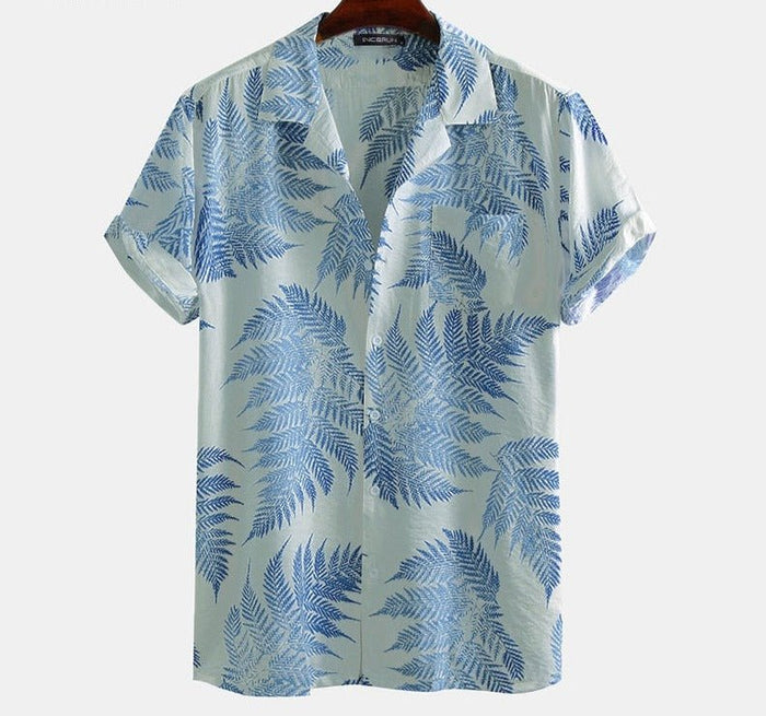 Antonios Palmier Printed Shirt - AntoniosClothing - Blue