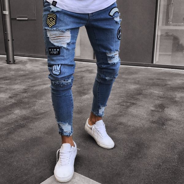 Antonios Parker Ripped Jeans - AntoniosClothing - Blue