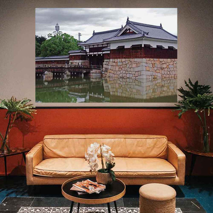72 inch Hiroshima Castle Poster Displayed in Living Room