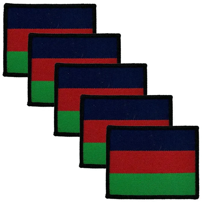 Pack of five Army Dental Corps TRF iron or sew on patches, featuring tri-color design for military uniforms by John Bulls. 5 Pack from John Bull Clothing