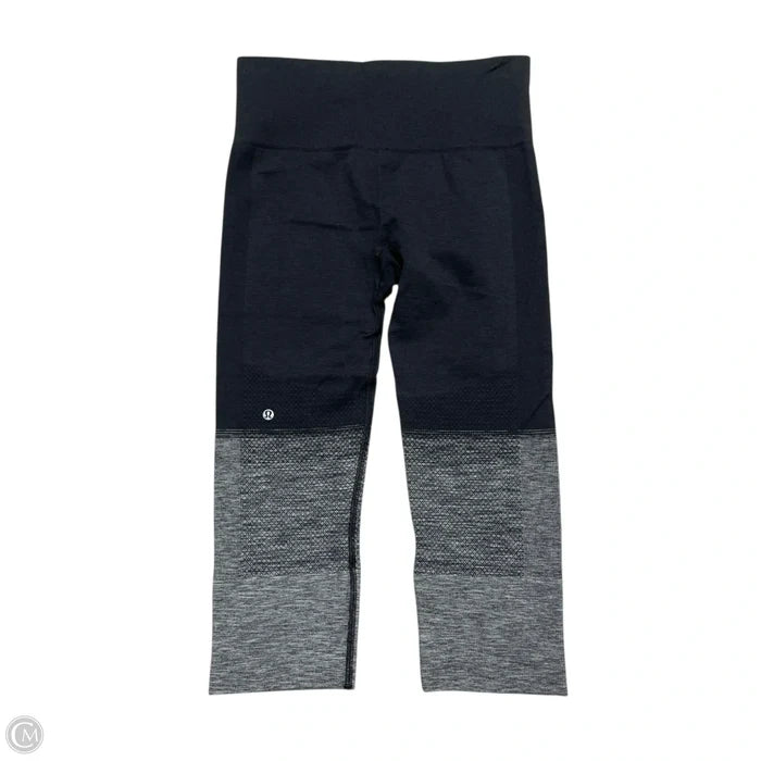 Athletic Leggings By Lululemon In Black & Grey, Size: S