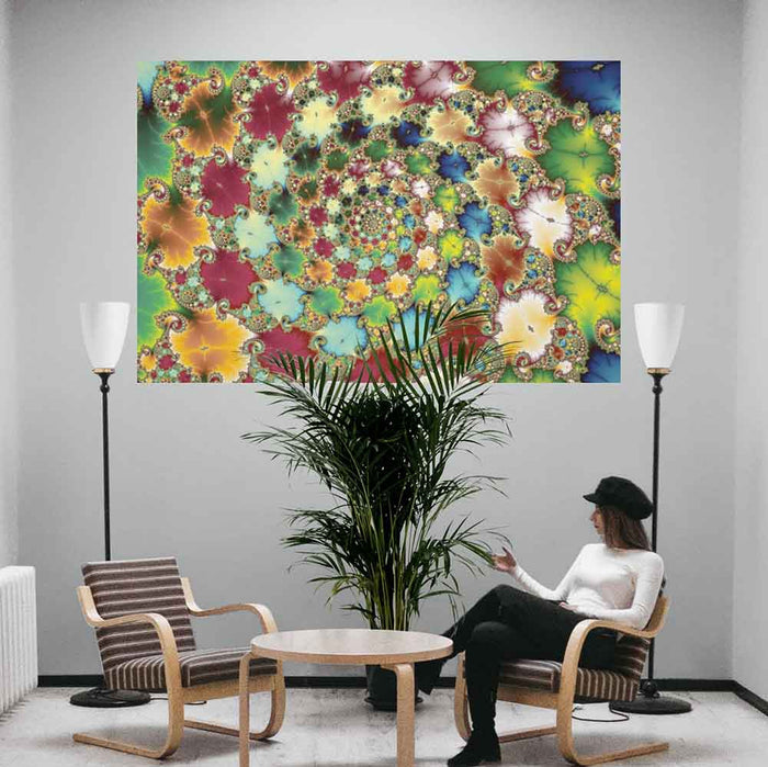72 inch Fractal Cells Art Decal Installed in Sitting Area