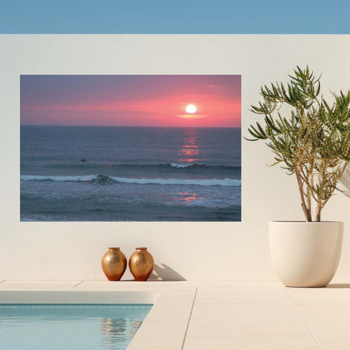48x72 inch Sunset II Decal Installed by Pool