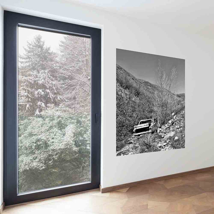 48x60 inch Old Car Decal Installed by Door