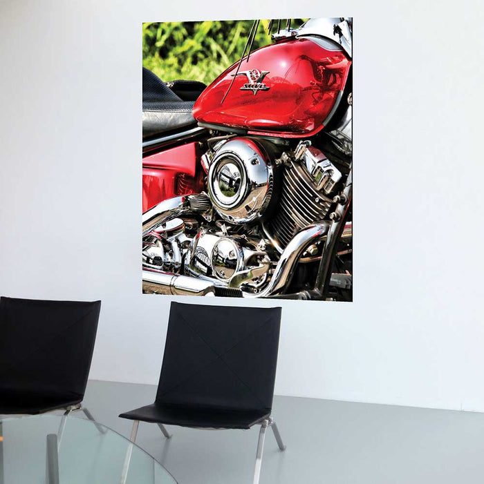 48x60 V Star Motorcycle Poster Displayed in Office