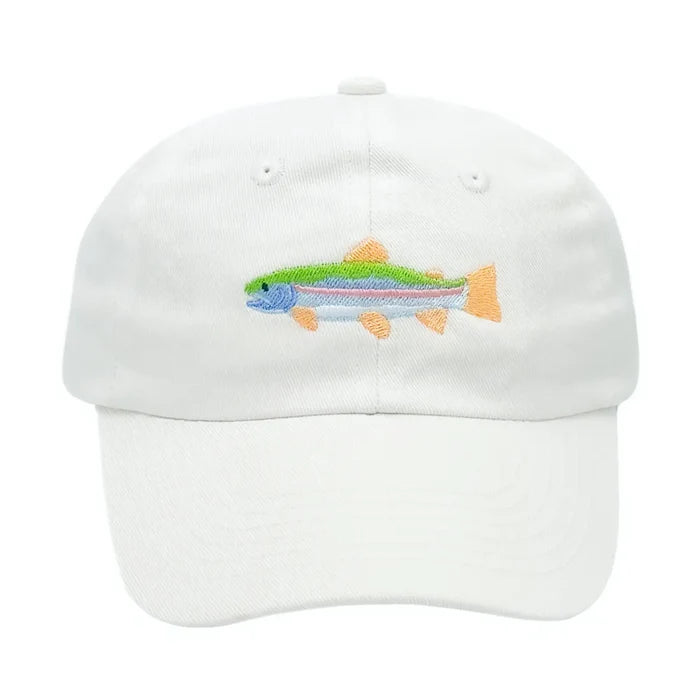 Bits and Bows - Youth Baseball Cap - White Rainbow Trout