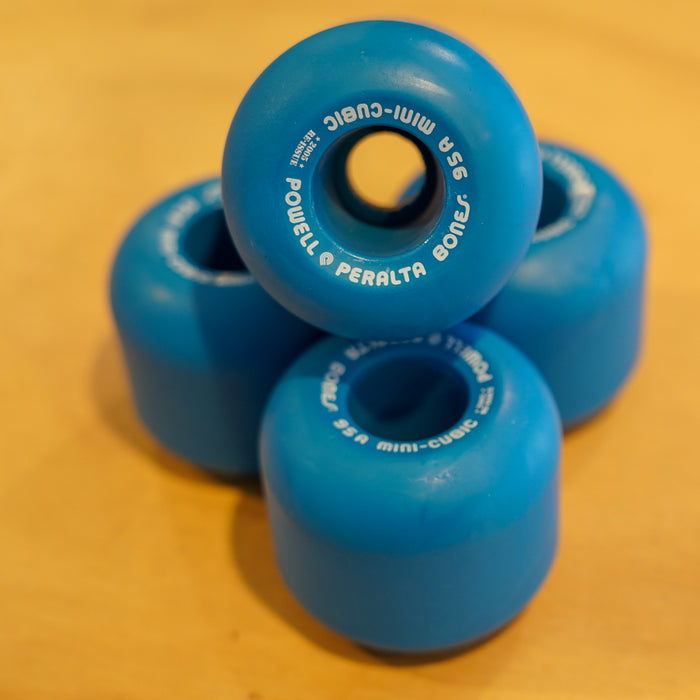 Bones Mini Cubic Wheels Skateboard Wheels 95a - Blue