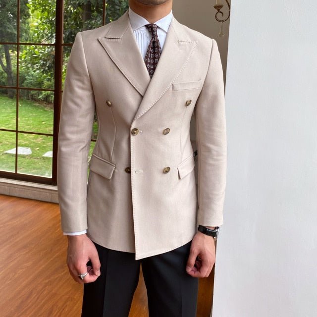 British Slim Fit Blazer - AntoniosClothing - Apricot Only Blazer