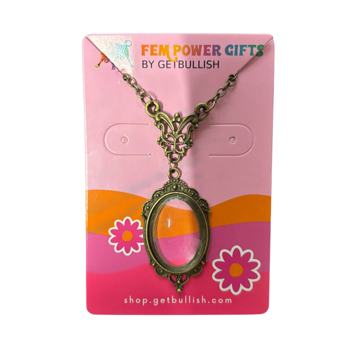 Bronze Magnifying Glass Pendant Necklace