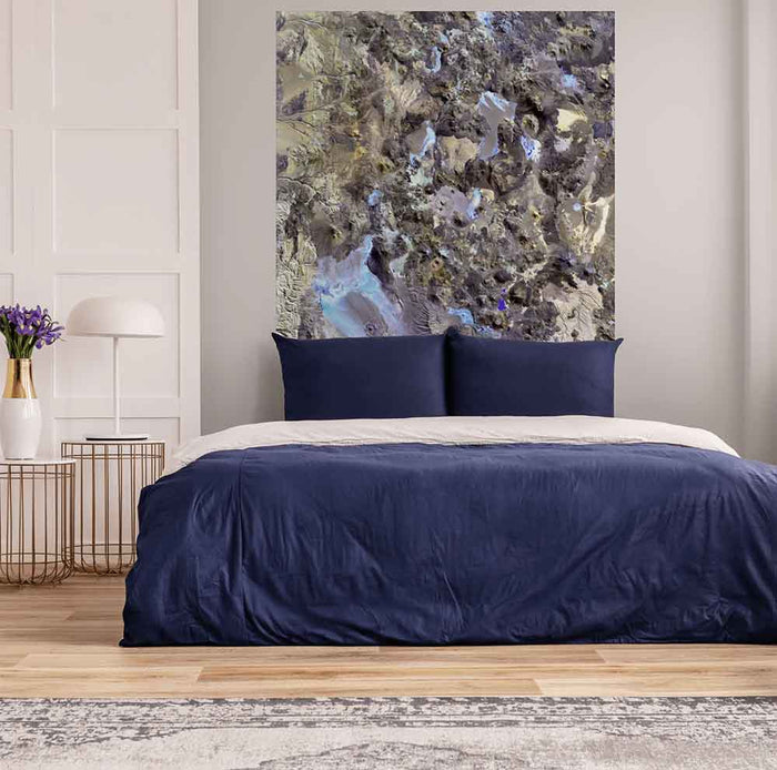 48x48 inch Chile Satellite Decal Installed in Bedroom