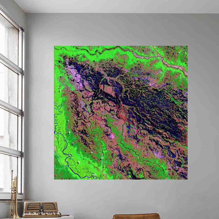 48x48 inch Demini Satellite Decal Installed Near Window
