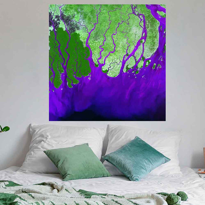 48x48 inch Ganges Satellite Decal Installed Above Bed