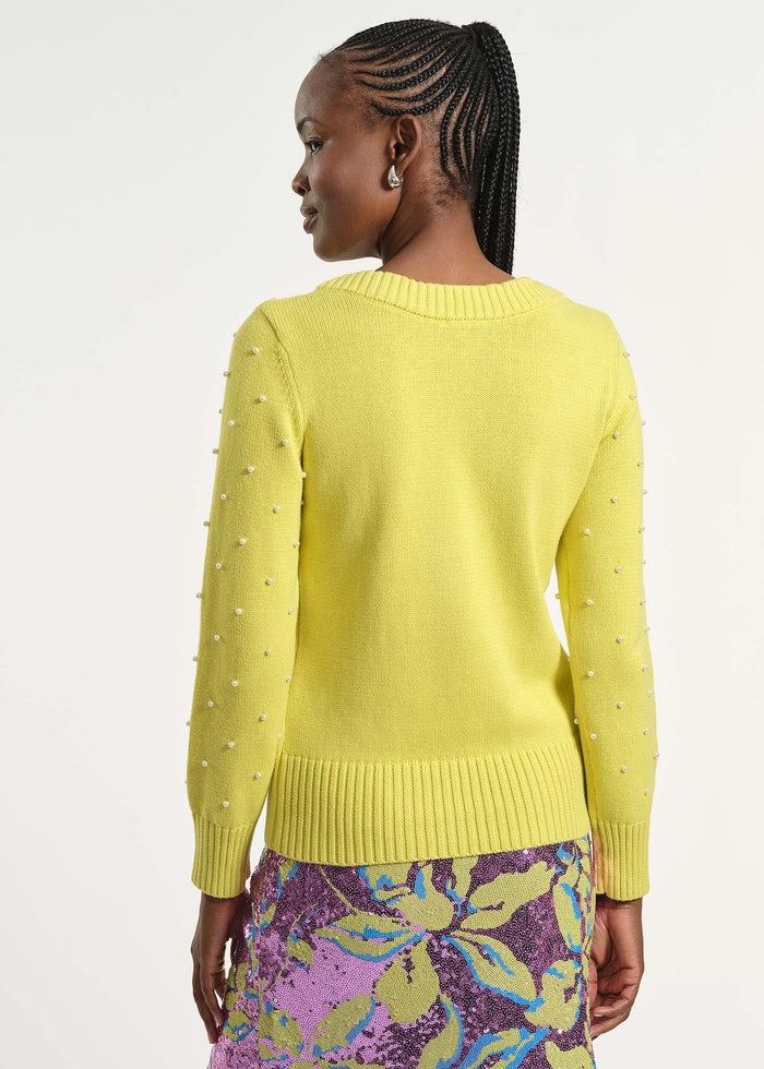 Cowl Neck Beaded Sweater
