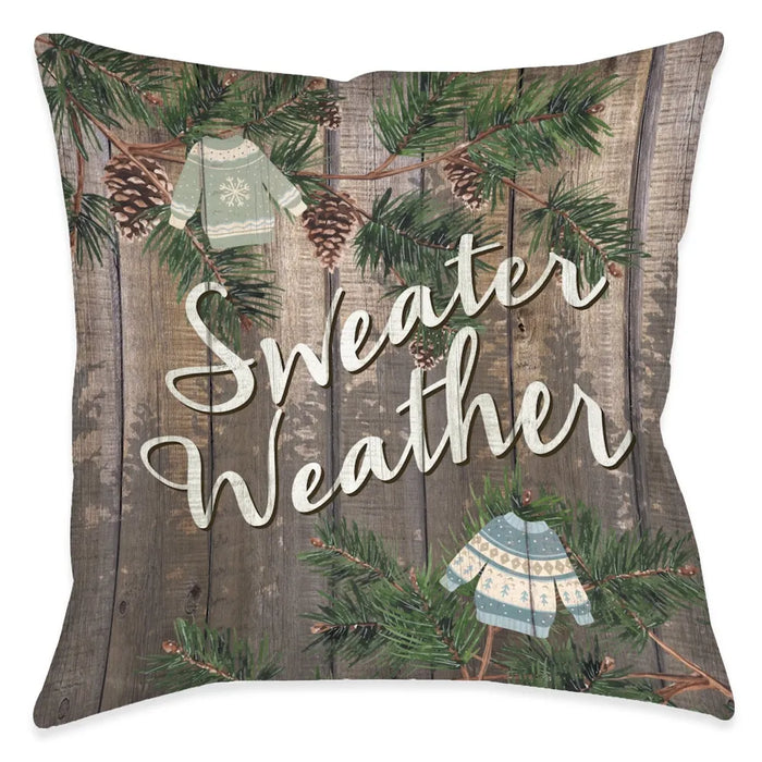 Cozy Christmas Sweater Weather Indoor Decorative Pillow