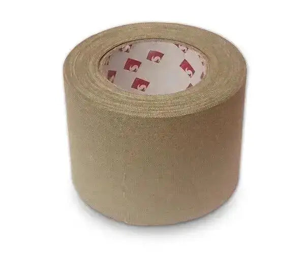Genuine Scapa Sniper Tape 10 Metre Roll in tan color, cotton cloth tape with strong adhesive, sold in 2-pack for camping and tactical gear. Tan from John Bull Clothing