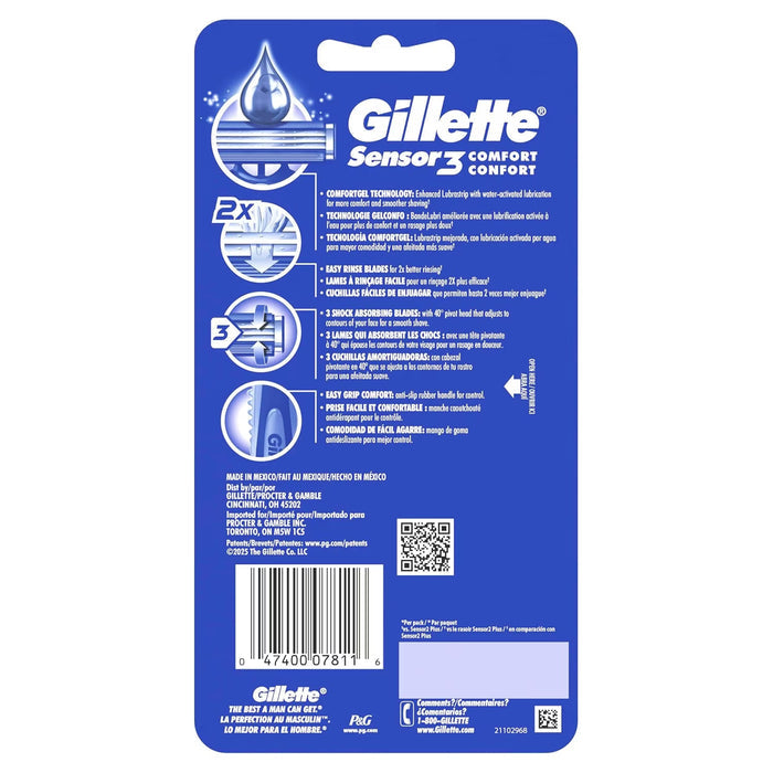 Gillette Sensor3 Smooth Shave Disposable Razors - 4 Ct - 12 Pack