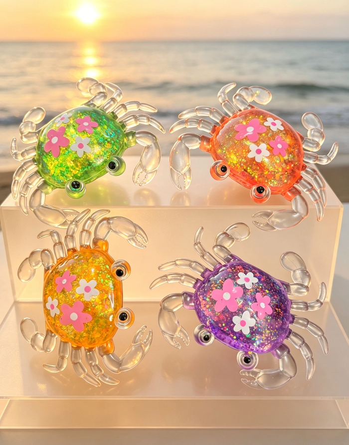 Glitter Flower Crab Sugar Squish Toy