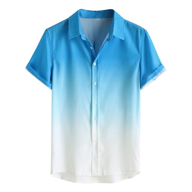 Gradient Cotton Loose Shirt - AntoniosClothing - Blue