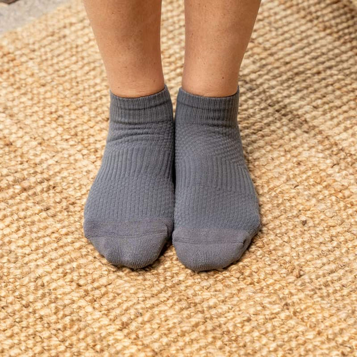 Viasox Gray Ankle Compression Socks Bundle 3-Pack side view