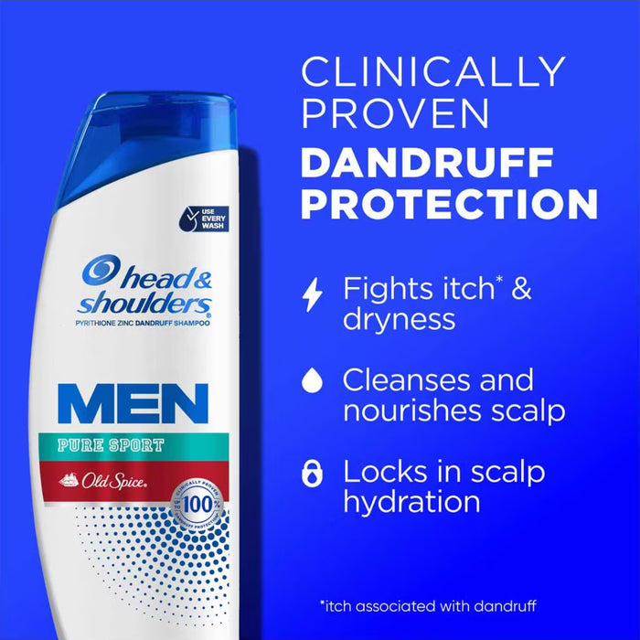 Head & Shoulders Old Spice Pure Sport Dandruff Shampoo - 12.5 oz - 6 Pack