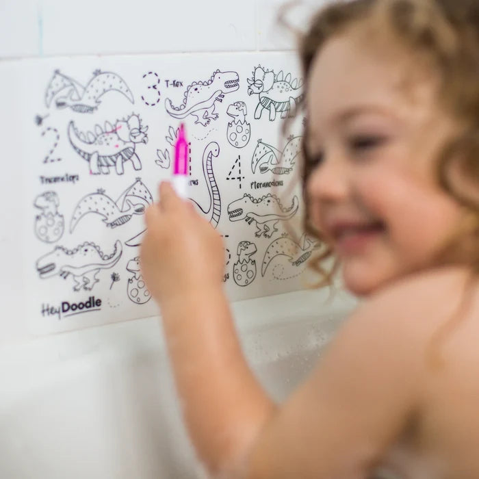 Hey Doodle - Mini Reusable Coloring Mat - Dino Roar