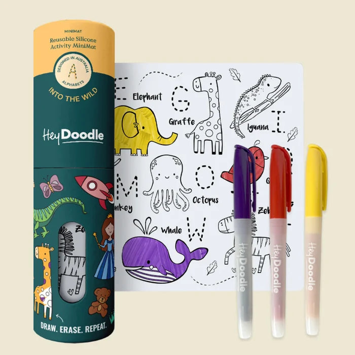 Hey Doodle - Mini Reusable Coloring Mat - Into the Wild