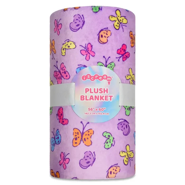 Iscream - Plush Blanket - Bright Butterflies
