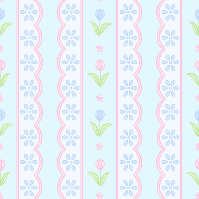 James and Lottie - Blake Bubble - Blue Floral Scallop