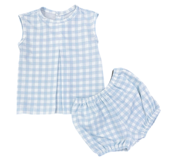 James and Lottie - Rory Diaper Set - Blue Gingham