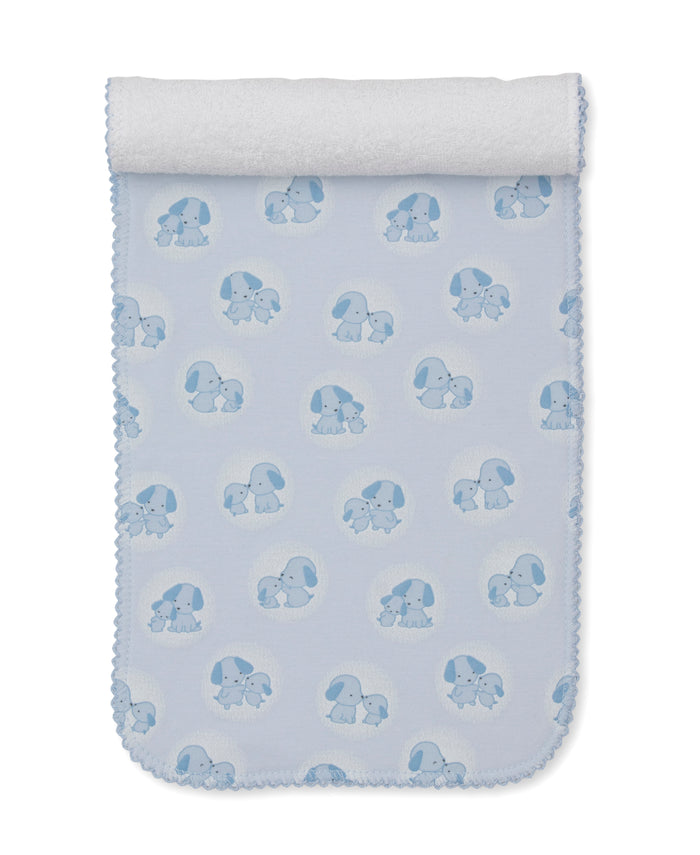 Kissy Kissy - Burp Cloth - Puppy Family Blue