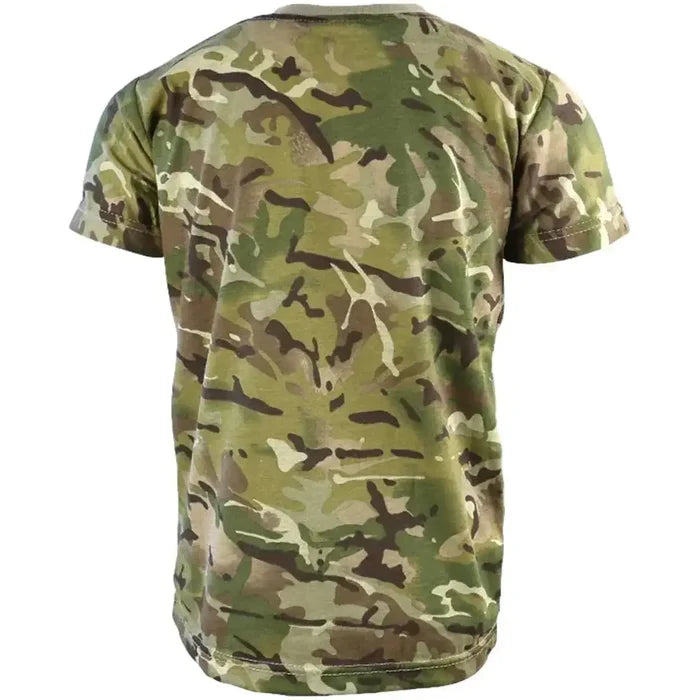 Kids Army Camo T-Shirt in multi-color camouflage for children, casual military style apparel from John Bull Clothing