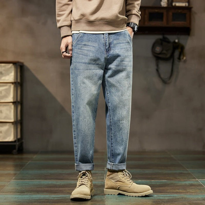 Loose Fit Streetwear Jeans - AntoniosClothing - Light Blue