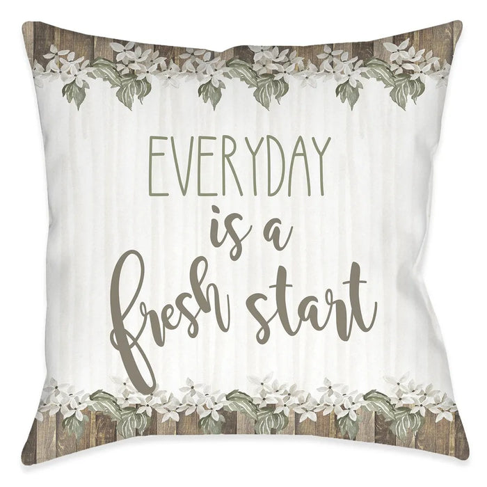 Loving Floral Basket Fresh Start Outdoor Decorative Pillow