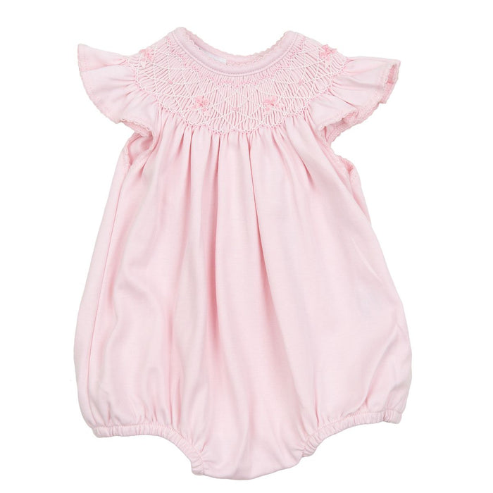 Magnolia Baby - Bishop Smocked Bubble - Amelia's Classics Solid Pink