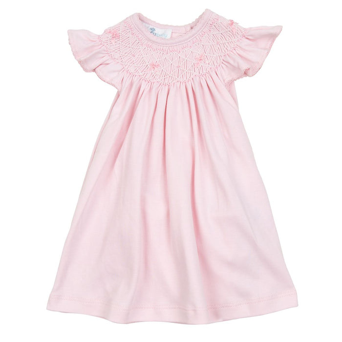 Magnolia Baby - Bishop Smocked Dress - Amelia's Classics Solid Pink