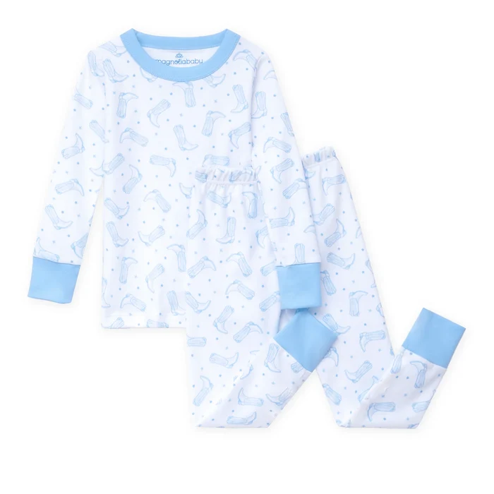 Magnolia Baby - Pajamas - Darling Boots Blue