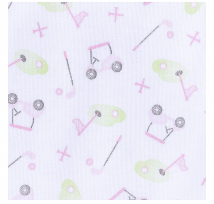 Magnolia Baby - Print Footie -Tiny Tee Time - Pink