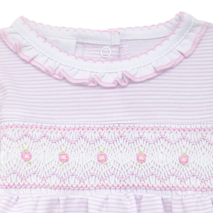 Magnolia Baby - Smocked Footie - Julia Pink