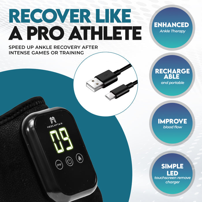 MediCaptain AnkleRecovery Pro - Massager and Heat Brace