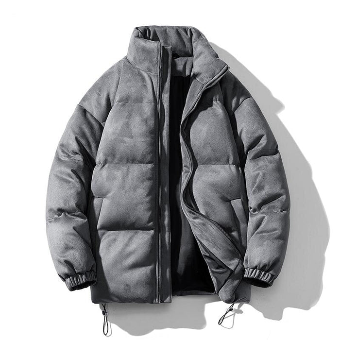Antonios Faux Suede Puffer Jacket Men - AntoniosClothing - Brown